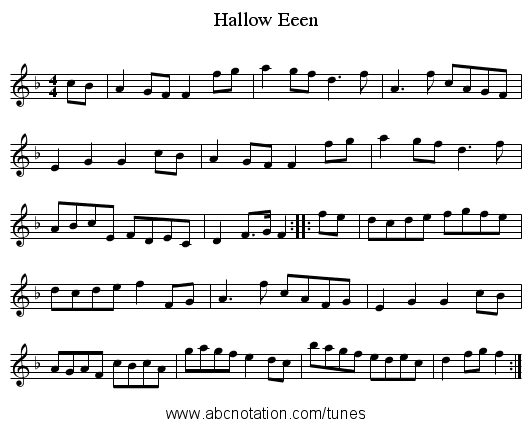 Hallow Eeen - staff notation