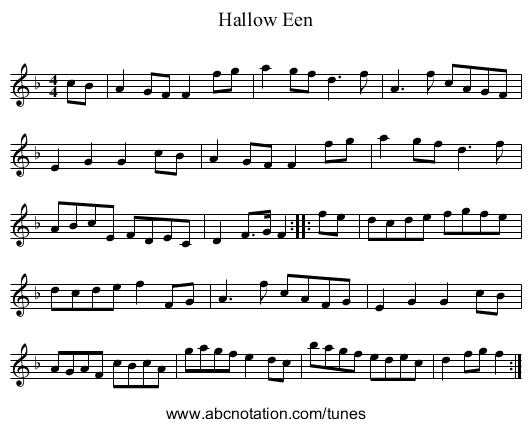 Hallow Een - staff notation