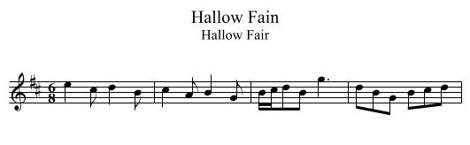 Hallow Fain - staff notation