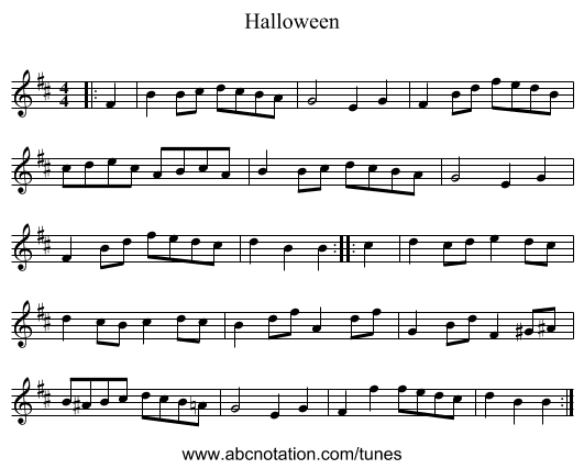 Halloween - staff notation