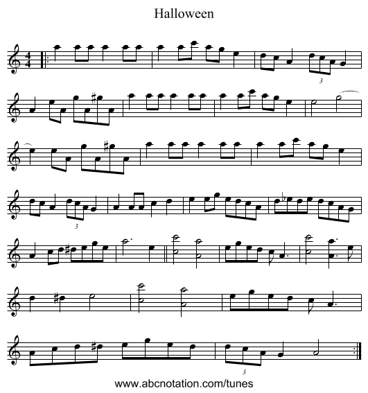 Halloween - staff notation