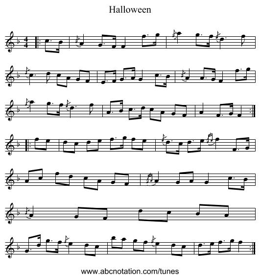 Halloween - staff notation