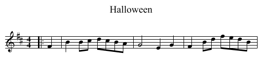 Halloween - staff notation