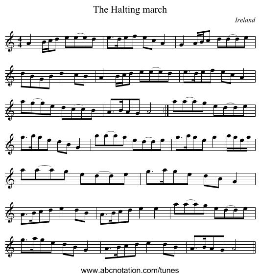 Halting march, The - staff notation