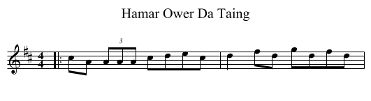 Hamar Ower Da Taing - staff notation