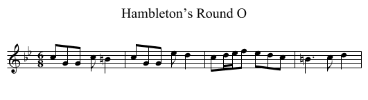 Hambleton’s Round O - staff notation