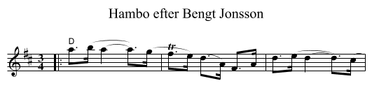 Hambo efter Bengt Jonsson - staff notation