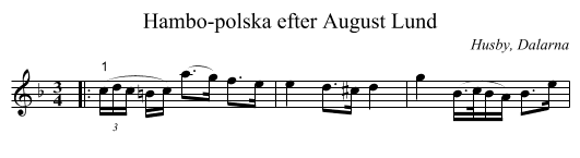 Hambo-polska efter August Lund - staff notation