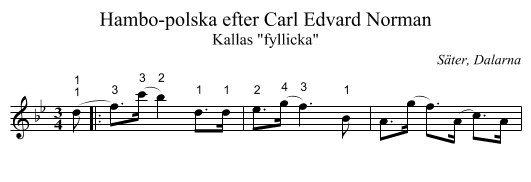 Hambo-polska efter Carl Edvard Norman - staff notation