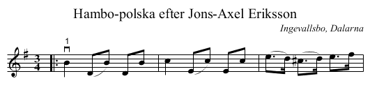 Hambo-polska efter Jons-Axel Eriksson - staff notation
