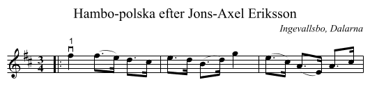 Hambo-polska efter Jons-Axel Eriksson - staff notation