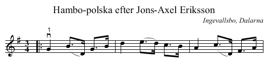 Hambo-polska efter Jons-Axel Eriksson - staff notation