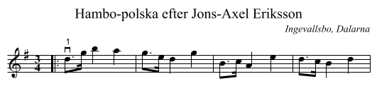 Hambo-polska efter Jons-Axel Eriksson - staff notation