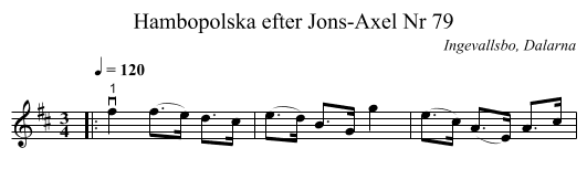 Hambopolska efter Jons-Axel Nr 79 - staff notation