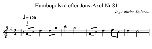 Hambopolska efter Jons-Axel Nr 81 - staff notation