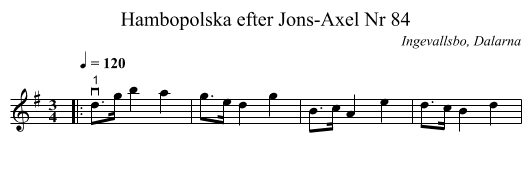 Hambopolska efter Jons-Axel Nr 84 - staff notation
