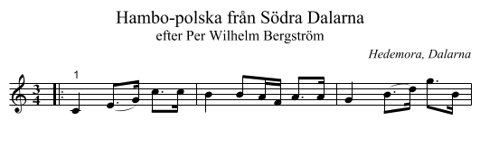 Hambo-polska från Södra Dalarna - staff notation