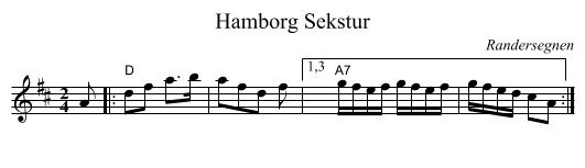 Hamborg Sekstur - staff notation
