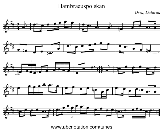 Hambraeuspolskan - staff notation