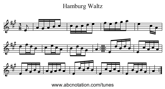 Hamburg Waltz - staff notation