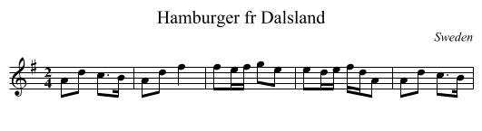 Hamburger fr Dalsland - staff notation