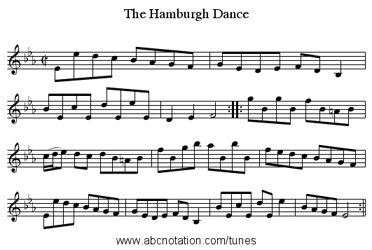 Hamburgh Dance, The - staff notation