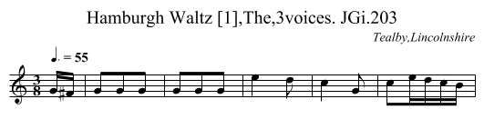 Hamburgh Waltz [1],The,3voices. JGi.203 - staff notation