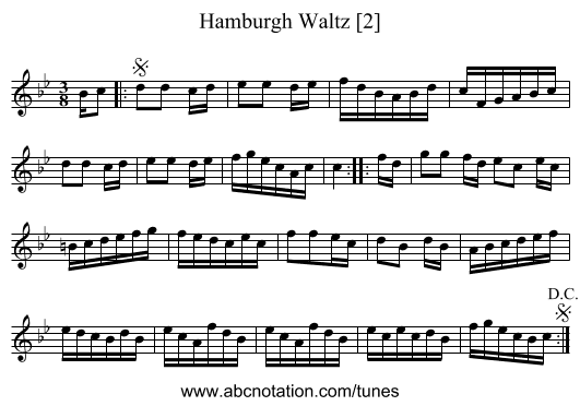 Hamburgh Waltz [2] - staff notation