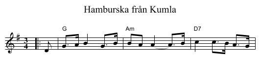 Hamburska fr&aring;n Kumla - staff notation