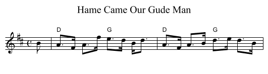Hame Came Our Gude Man - staff notation