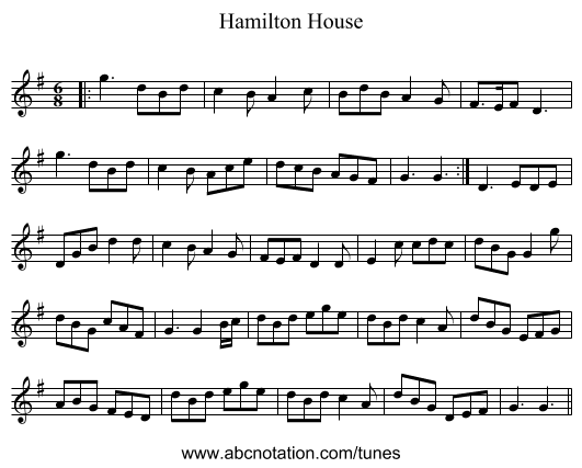Hamilton House - staff notation