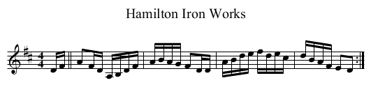 Hamilton Iron Works - staff notation