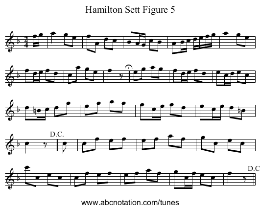 Hamilton Sett Figure 5 - staff notation