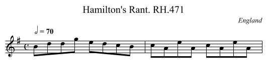 Hamilton's Rant. RH.471 - staff notation