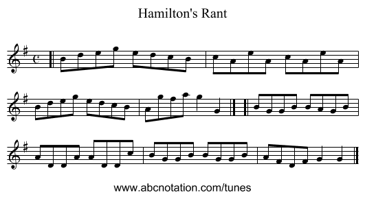 Hamilton's Rant - staff notation