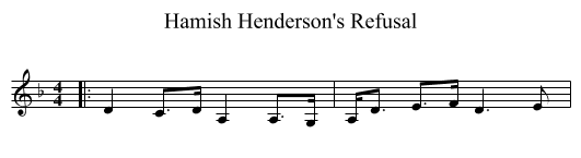 Hamish Henderson's Refusal - staff notation