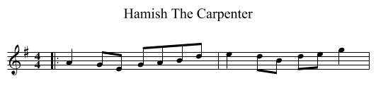 Hamish The Carpenter - staff notation