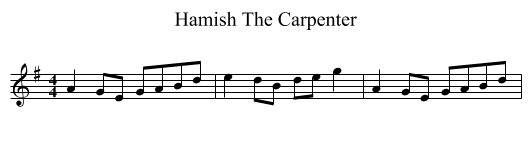 Hamish The Carpenter - staff notation