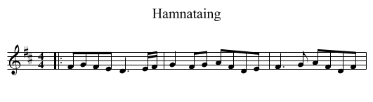 Hamnataing - staff notation