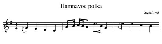Hamnavoe polka - staff notation