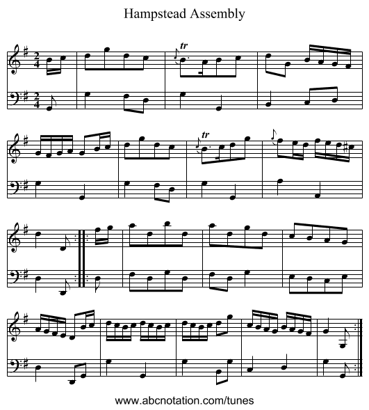 Hampstead Assembly - staff notation