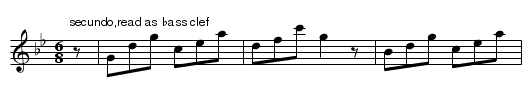 Hampstead Heath,bass part. JNu.43 - staff notation