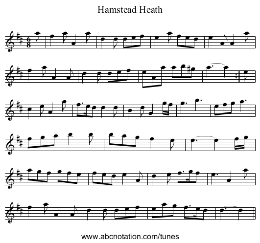 Hamstead Heath - staff notation