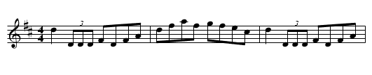 Hand down the tackle - staff notation
