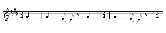 Hand Game Song Concerning a Little Boy - staff notation