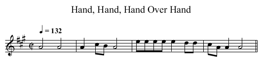 Hand, Hand, Hand Over Hand - staff notation
