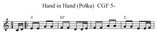 Hand in Hand (Polka)  CGF 5- - staff notation