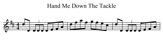 Hand Me Down The Tackle - staff notation