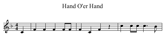 Hand O'er Hand - staff notation