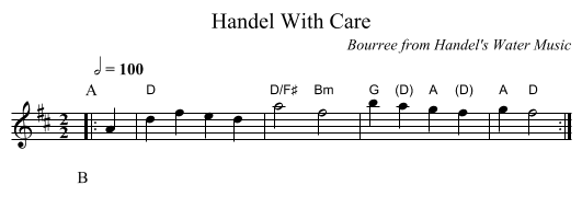 Handel With Care - staff notation